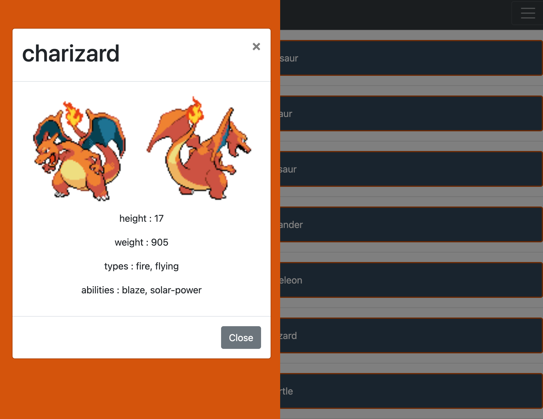 Pokemon Index Screenshot
